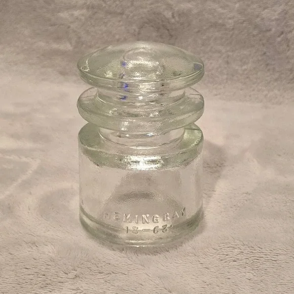 HEMINGRAY 13-62 Vintage Glass Electrical‎ Insulator Clear TS Marked - Picture 2 of 5